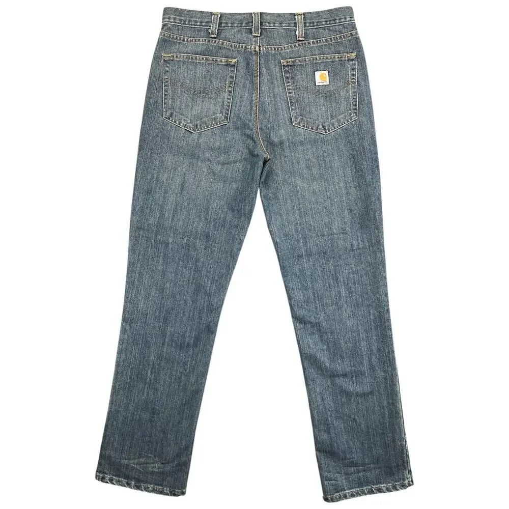 Carhartt Relaxed Fit Men’s Jeans 36x34 Dark Wash Durable Workwear Denim